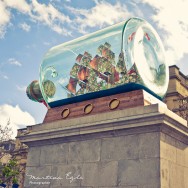 The ship in a bottle at Trafalgar Sq.