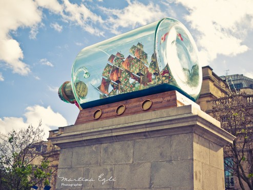 Ship in a Bottle 2 The ship in a bottle at Trafalgar Sq.