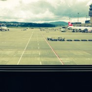 A view of the runway at Zurich airport