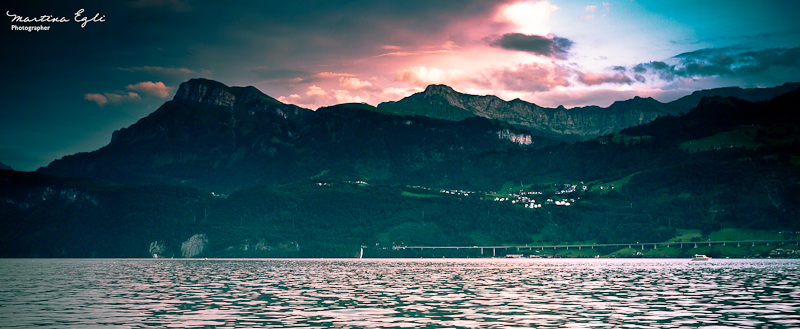 Night Alps Sun-set over the alps