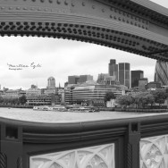 View of London from Tower Bridge.