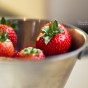 Strawberry Strawberry in a sieve.