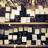 A window display of a camera shop.