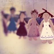 Five Christmas Angels made out of wood.