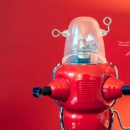 A red robot.