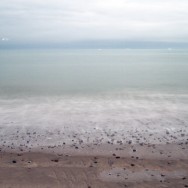 A long exposure of a beach.