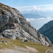 Mount Pilatus with the cogwheel railway