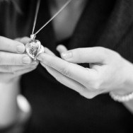 a locket in the shape of a heart