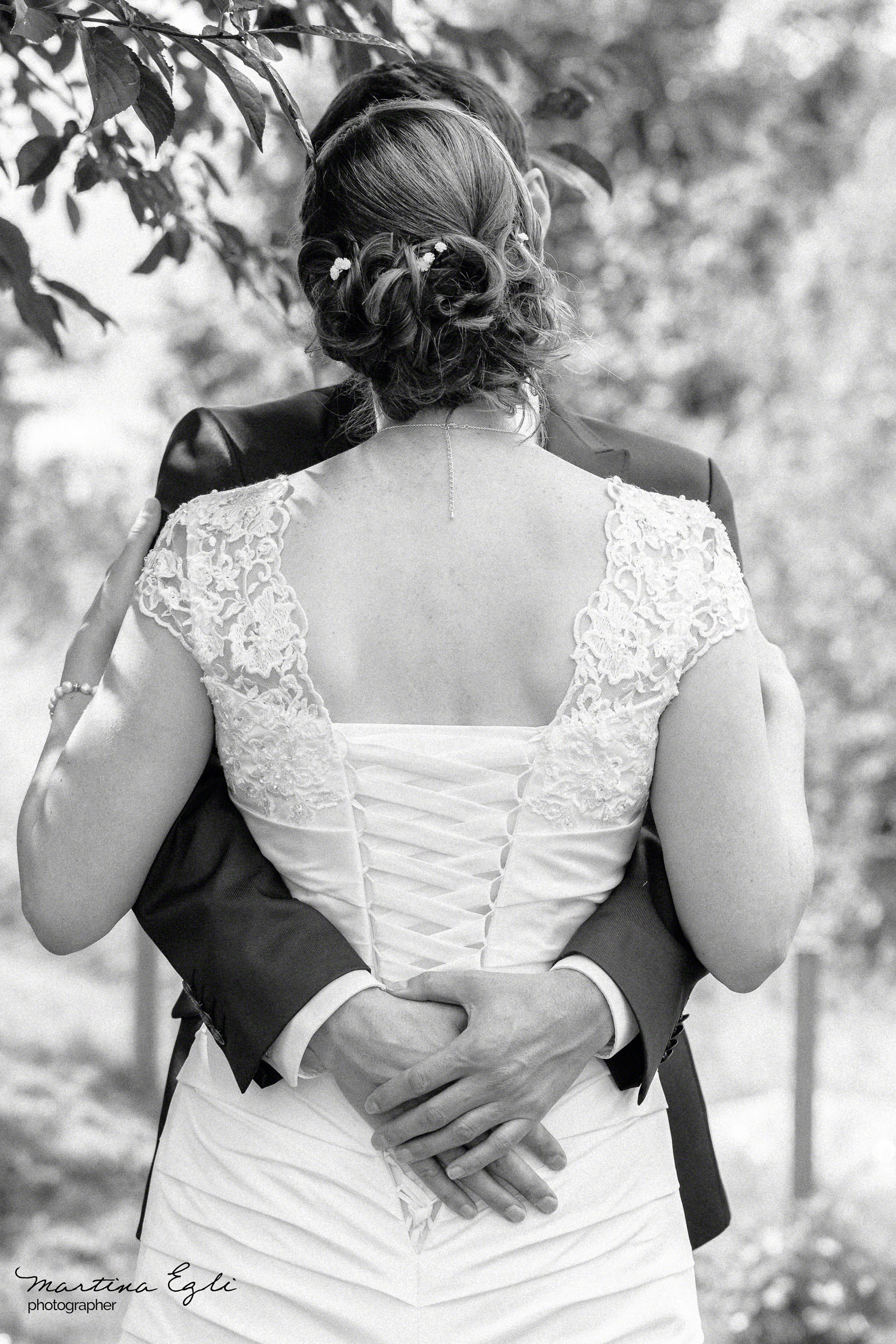 A Bride and Groom embrace