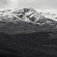 A Black and white image of Ben Lomond, Scotland.