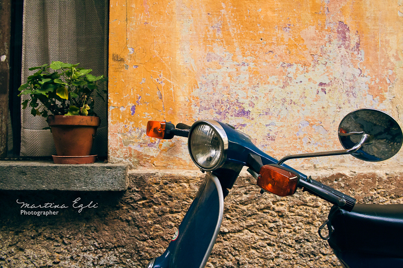 Handlebars of a moped.