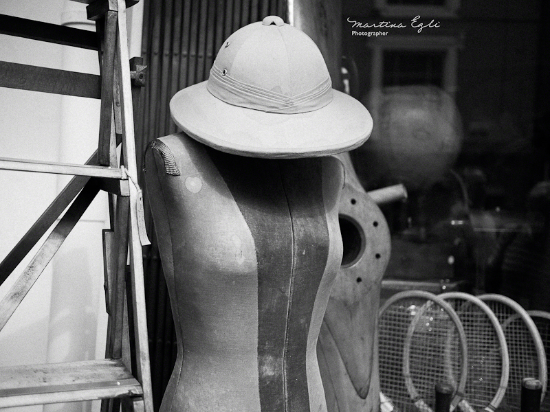 A pith helmet in Portobello Market, London.