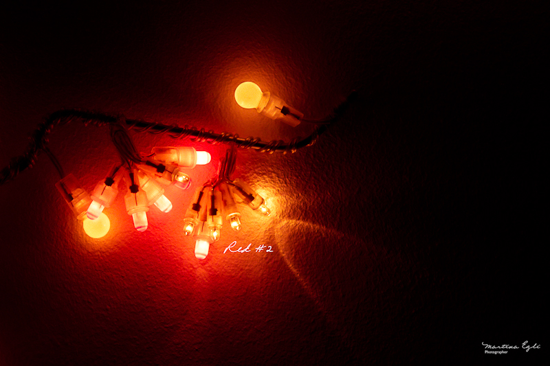 Red light bulbs.