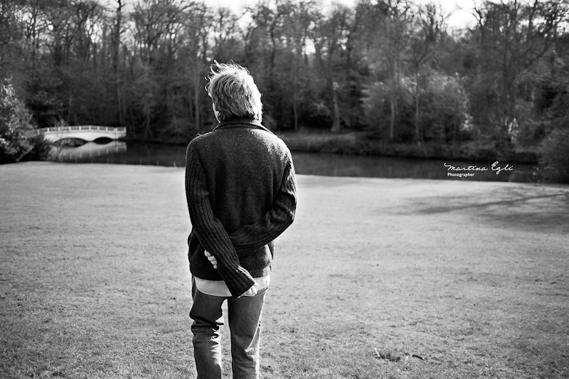 A man walking in the park.