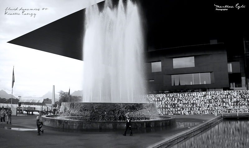 A water fountain at the KKL Center, Lucerne, Switzerland