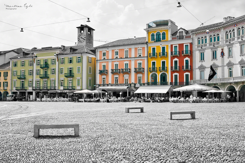 A Colourful Piazza in Switzerland