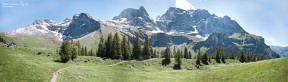 A Panorama of a Swiss Mountain Range.