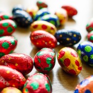 Colourful chocolate Easter Eggs.